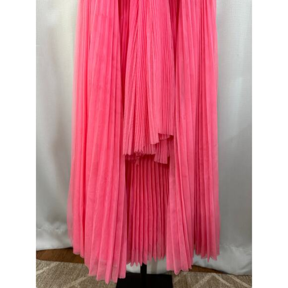 Hutch Cataline Strapless Bow-Front Pleated Tulle Gown Hot Pink Size XS/S NWT - Picture 6 of 14